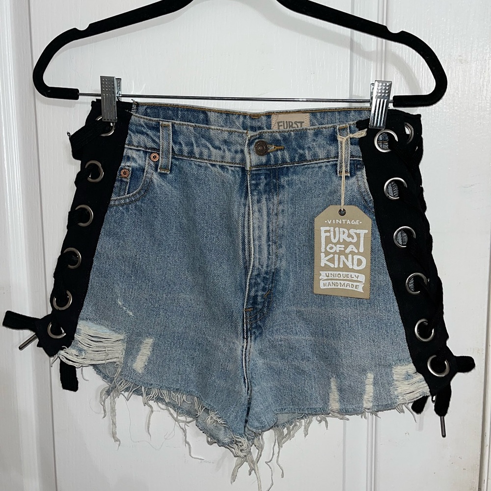 LF Furst of a Kind Unique Reworked Levi Shorts Vintage NWT — One Size